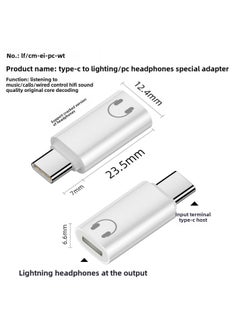 Applicable To Apple 16 Headset Adapter Type-c Revolution Lightning Mother High Quality HiFi Original Core Decoding-Interface Form:C Male To Lightning Female Pc Case Headphone Adapter