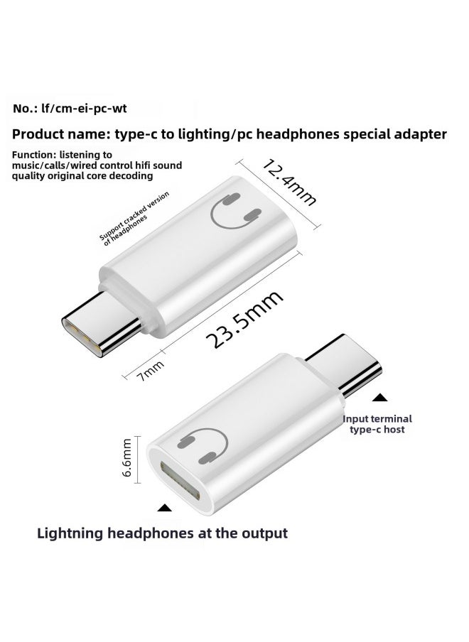 Generic - Applicable To Apple 16 Headset Adapter Type-c Revolution Lightning Mother High Quality HiFi Original Core Decoding-Interface Form:C Male To Lightning Female Pc Case Headphone Adapter - Image 1
