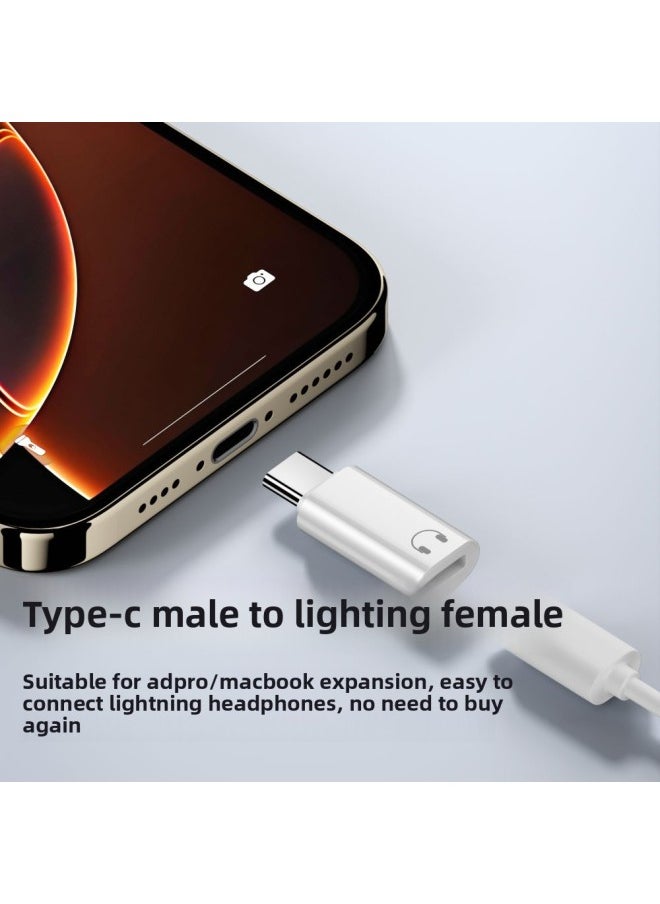 Generic - Applicable To Apple 16 Headset Adapter Type-c Revolution Lightning Mother High Quality HiFi Original Core Decoding-Interface Form:C Male To Lightning Female Pc Case Headphone Adapter - Image 1