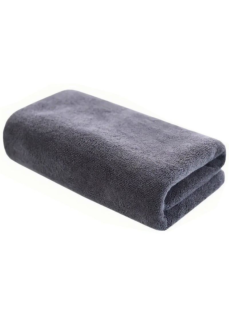 Fabienne Super Soft Microfiber Bath Sheet 80x160cm Ultra Absorbent Beach Towel Quick Drying Microfiber Bath Towel Grey  - Image 1