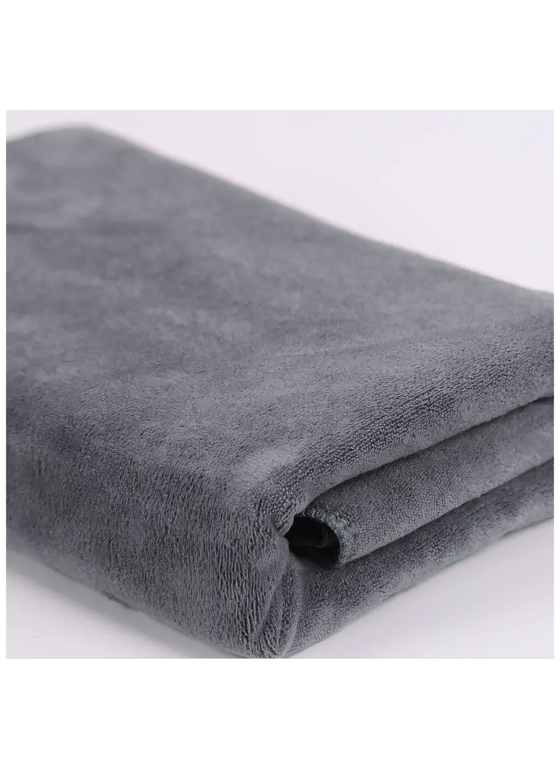 Fabienne Super Soft Microfiber Bath Sheet 80x160cm Ultra Absorbent Beach Towel Quick Drying Microfiber Bath Towel Grey  - Image 4
