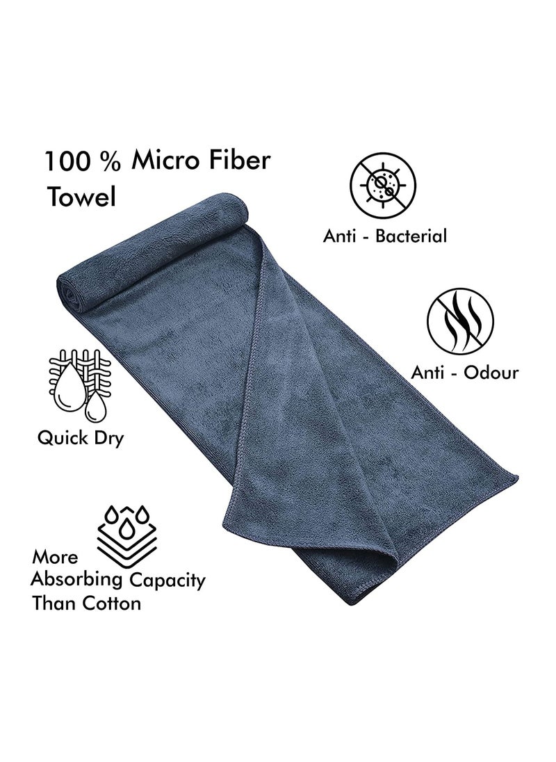 Fabienne Super Soft Microfiber Bath Sheet 80x160cm Ultra Absorbent Beach Towel Quick Drying Microfiber Bath Towel Grey  - Image 2