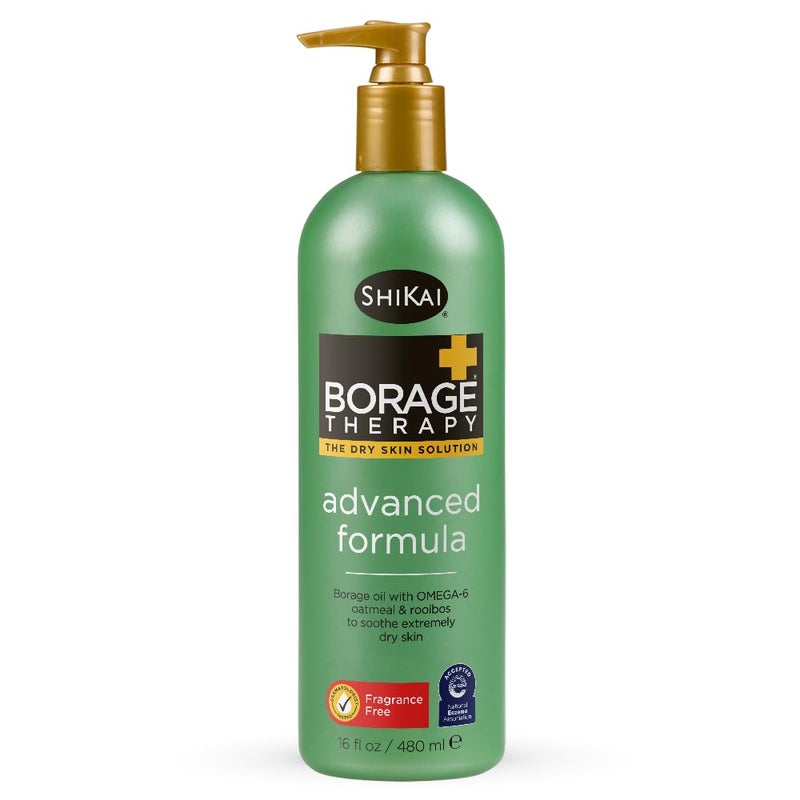 ShiKai Borage Therapy Advanced Formula Body Moisturizer (16 oz) | Fragrance Free | Hydrating Lotion for Dry Hands & Body | With Oatmeal & Shea - Image 1