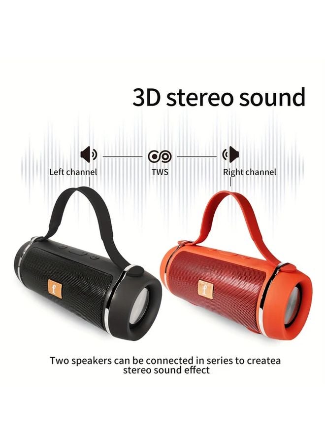Black Portable Wireless Speaker With TF Card USB Playback Long Battery Life - Image 5