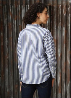 HIGH STAR Striped Spread Collar Buttoned Shirts by Styli  - Image 3