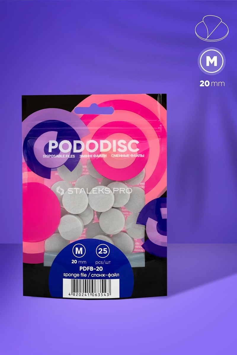 STALEKS PRO Disposable files-sponges for pedicure disc PODODISC M EXPERT (25 pcs) - Image 1