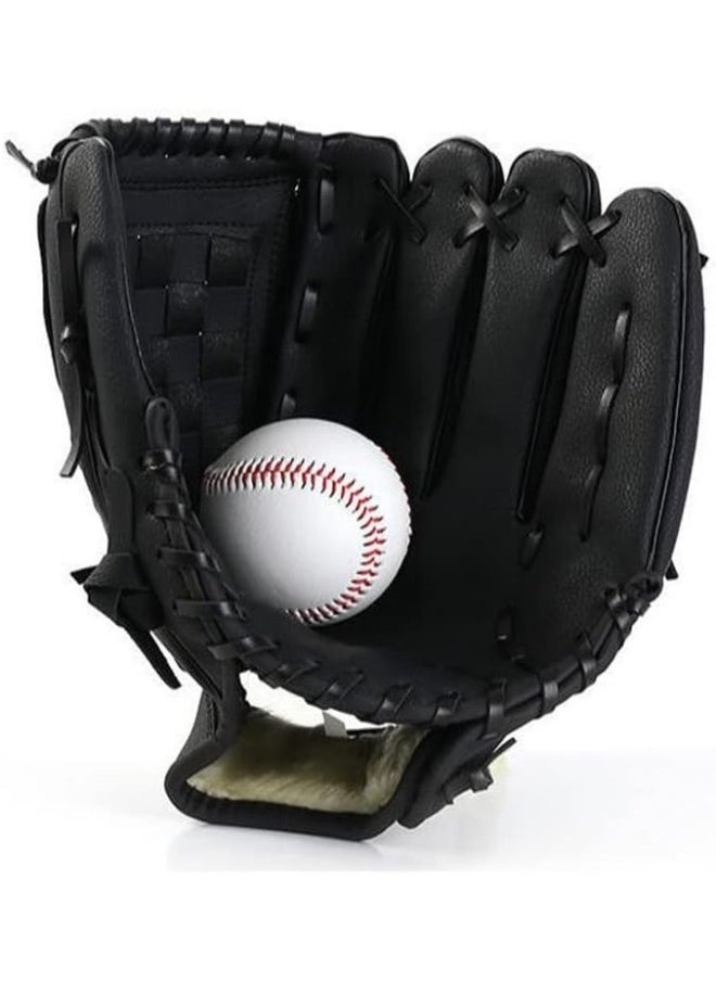 General Kids 10.5 inch Premium Leather Baseball Glove with one Free Baseball - Ideal for Youth and Softball - Baseball Mitts 