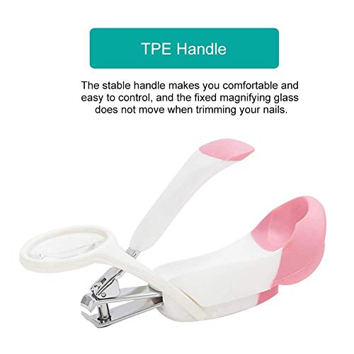 LAFILLETTE Nail Clipper with Magnifier Glass for Babies & Children in Pink Color - Image 4
