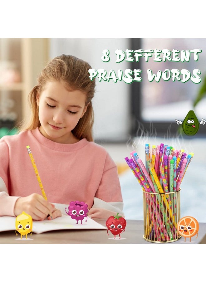 Leinuosen - 200 Pcs Scented Pencils For Kids Inspirational H Pencils With Erasers Cylinder Colorful Fun Wood Pencils Motivational Graphite Pencils With Fruit Elements For School Office Students - Image 1