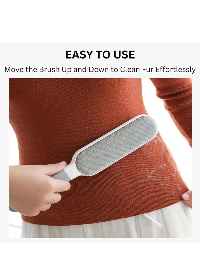 فرشاة إزالة شعر القطط والكلاب - فرشاة قابلة لإعادة الاستخدام لإزالة الوبر عن الحيوانات الأليفة، لإزالة الشعر من الملابس والأثاث والأرائك والسيارات والسجاد والفراش - تعمل على الشعر القصير والطويل، ذات وجهين - Image 4