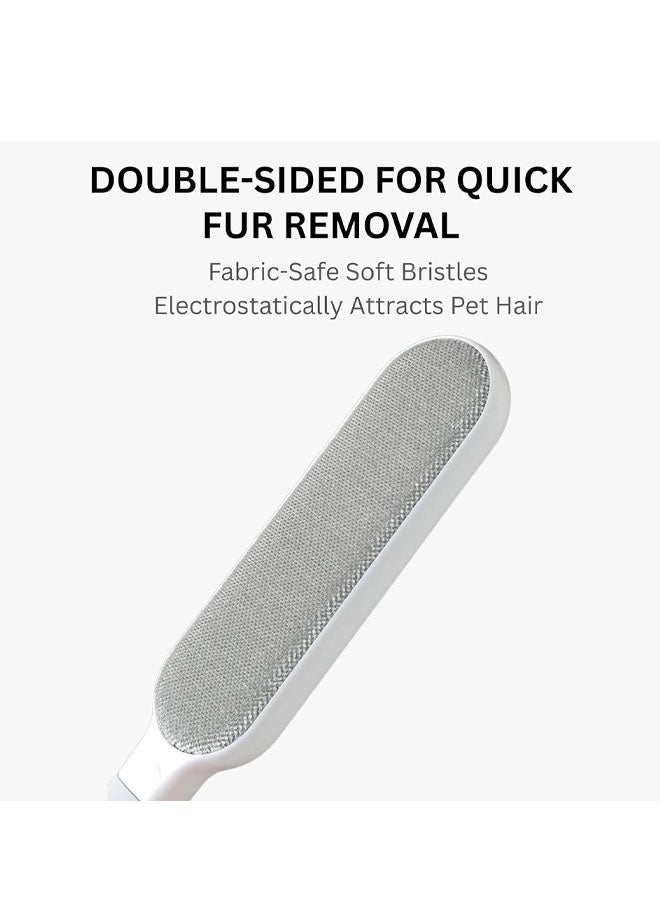 فرشاة إزالة شعر القطط والكلاب - فرشاة قابلة لإعادة الاستخدام لإزالة الوبر عن الحيوانات الأليفة، لإزالة الشعر من الملابس والأثاث والأرائك والسيارات والسجاد والفراش - تعمل على الشعر القصير والطويل، ذات وجهين - Image 3