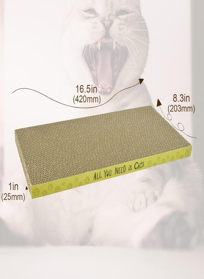 AccEncyc Cardboard Cat Scratcher Pads Cat Scratching Board for Indoor Cats 16.5x8.3x1 Inch Dual-Side Corrugated Cat Scratcher Reusable Cat Supplies - 3 Pack - Image 2
