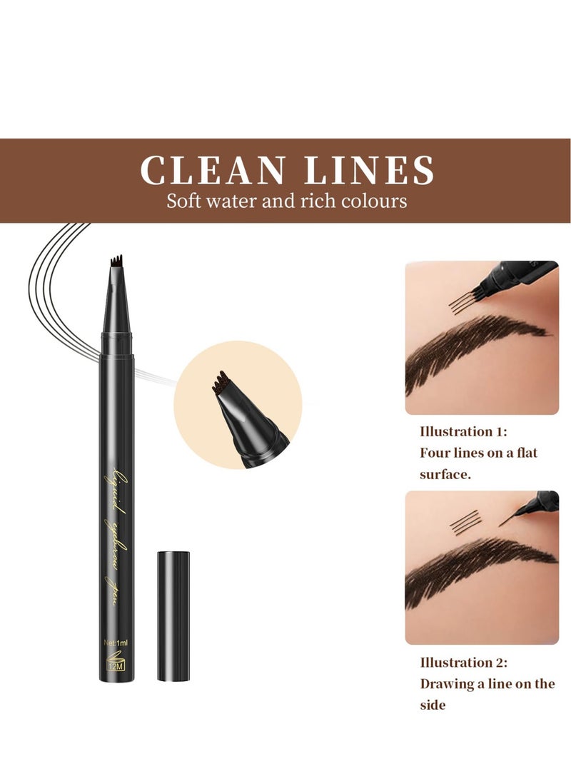 EXCEFORE Dark Brown Eyebrow Pen Long Lasting 4D Precision Liquid Pencil for Natural Eyebrow Definition - Image 5