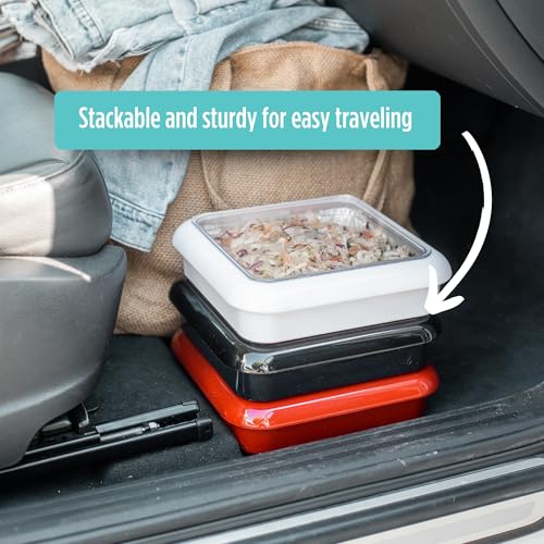 Fancy Panz - Aqua 8x8 Aluminum Foil Pan Carrier with Lid - Elevated Food Serving Tray - Portable & Insulated Casserole Carrier with Lid - Made in The USA Hosting Essentials - Image 5