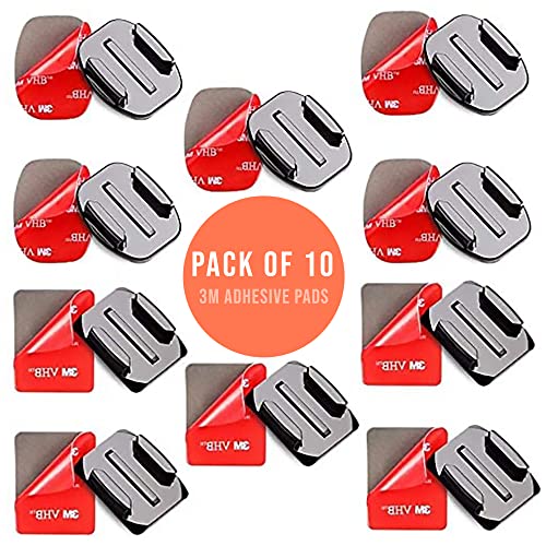 MiPremium Adhesive Mount Kit Sticky pads for GoPro Hero 13 12 11 10 9 8 7 6 5 Black Silver Session Camera. Flat & Curved Helmet Mounting attachment Accessories for Go Pro Other Action Camera (10 Pack) - Image 2