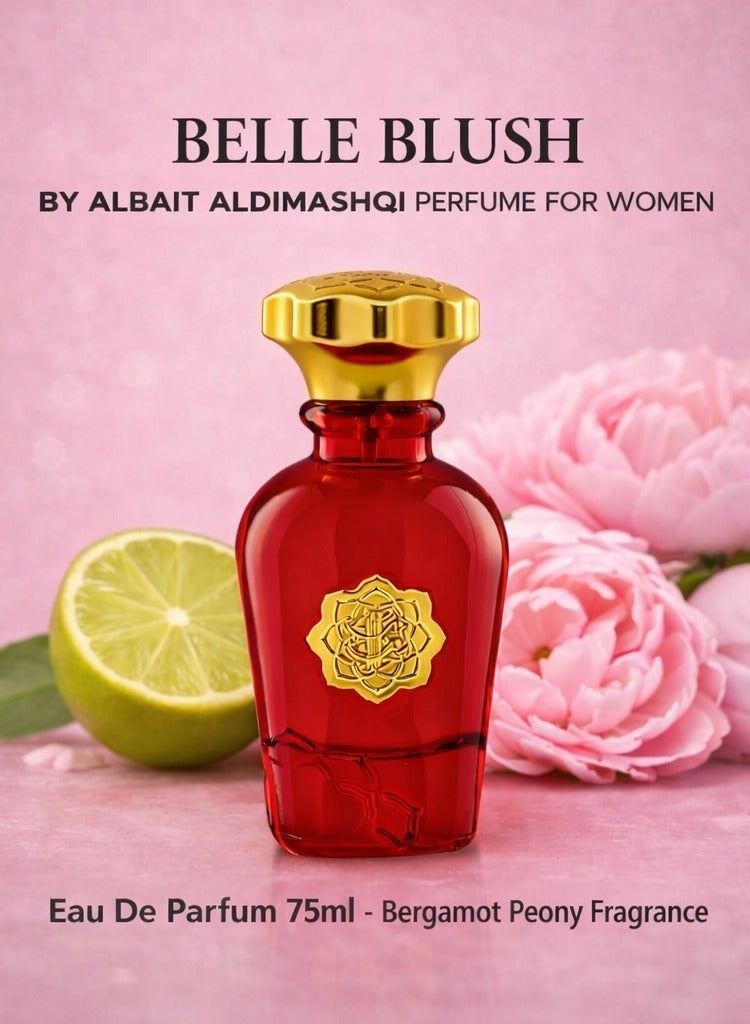 AlBait AlDimashqi Perfume BELLE BLUSH - By ALBAIT Perfume For Women, Eau De Parfum 75ml - Bergamot Peony, Inspired-Good Girl Blush - Image 1