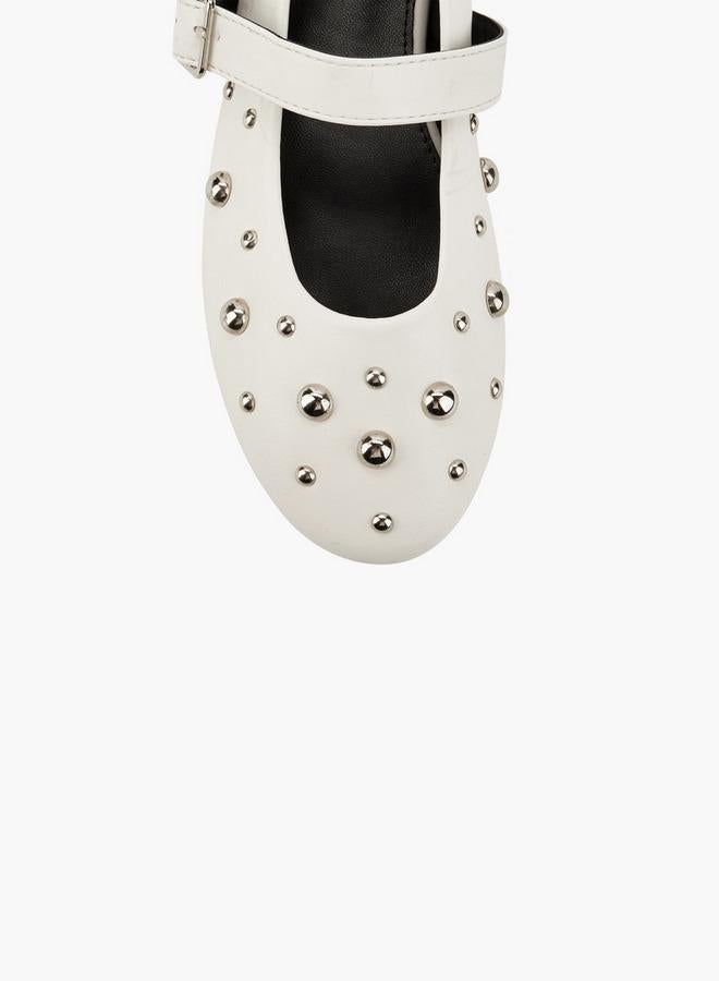 Celeste Women Studded Mary Jane Shoes - Image 4