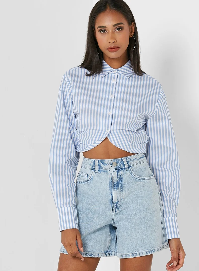 ALIGNE Striped Crop Shirt