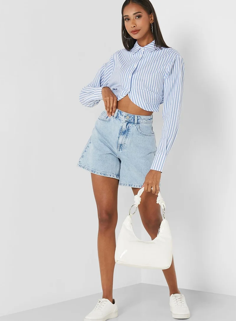 ALIGNE Striped Crop Shirt