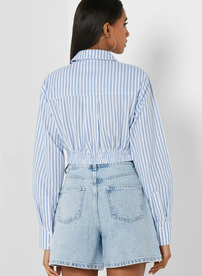 ALIGNE Striped Crop Shirt