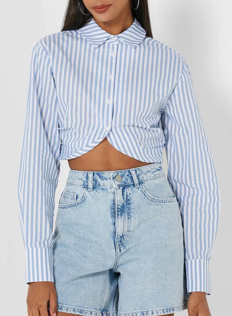 ALIGNE Striped Crop Shirt