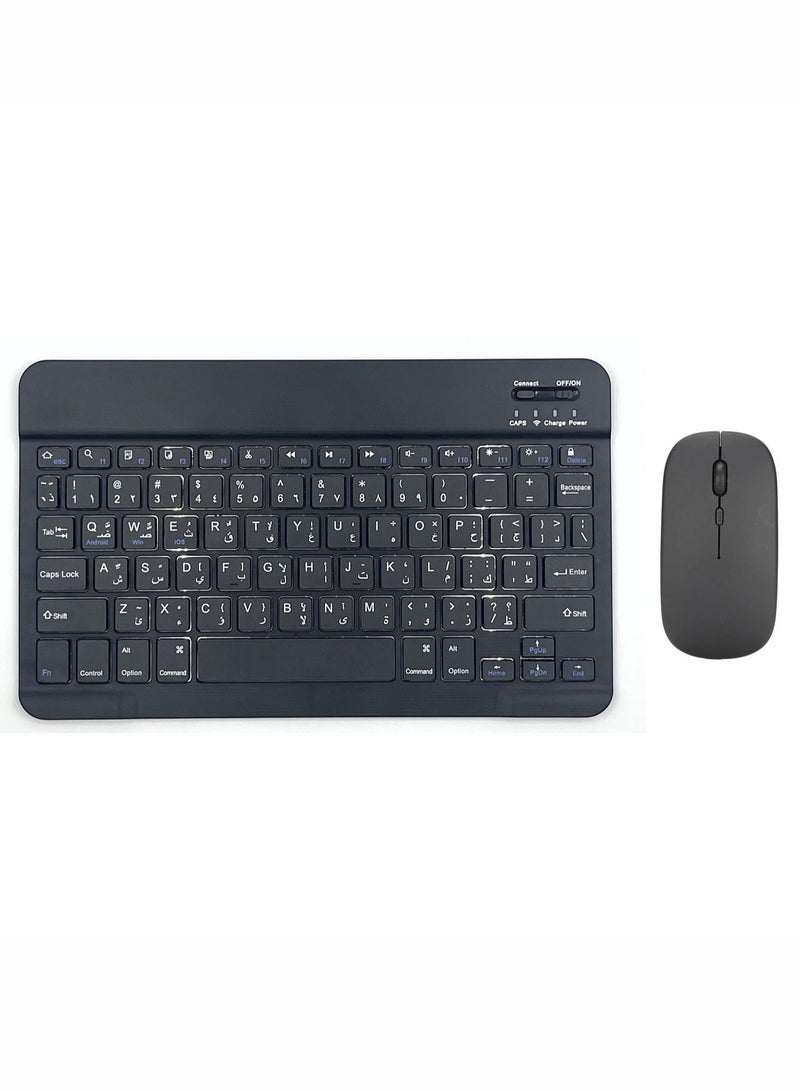 OULIYO Ultra-slim Bluetooth Keyboard and Mouse Combo for iPad Rechargeable Wireless Keyboard & Mouse Compatible with iPad 9th/8th Gen iPad Pro/Air/Mini iPhone14/13/12 Pro - Image 1