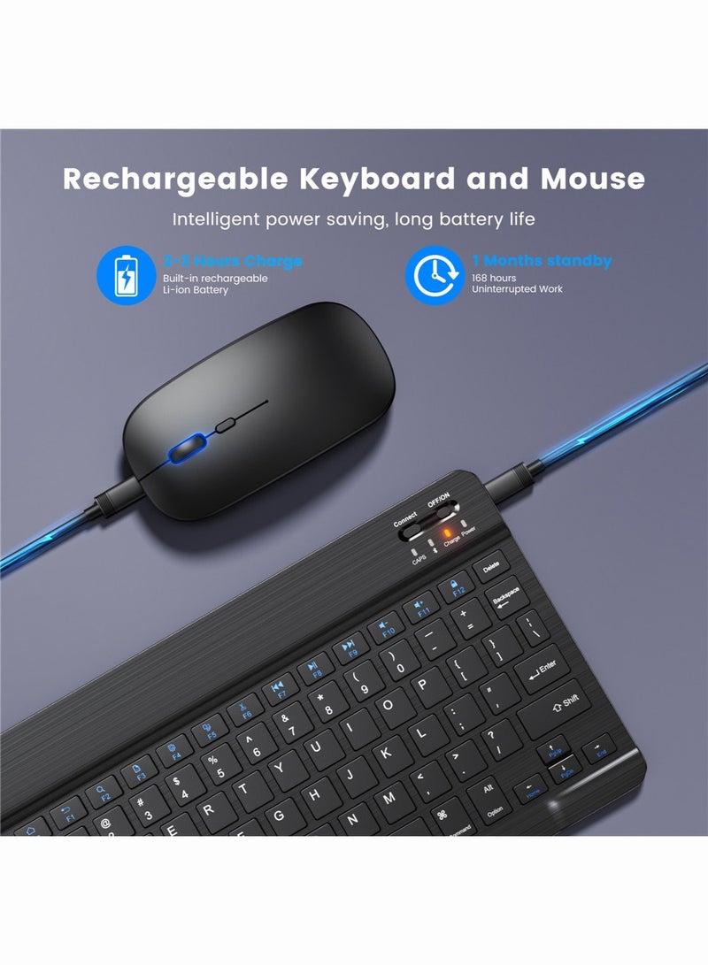 OULIYO Ultra-slim Bluetooth Keyboard and Mouse Combo for iPad Rechargeable Wireless Keyboard & Mouse Compatible with iPad 9th/8th Gen iPad Pro/Air/Mini iPhone14/13/12 Pro - Image 4