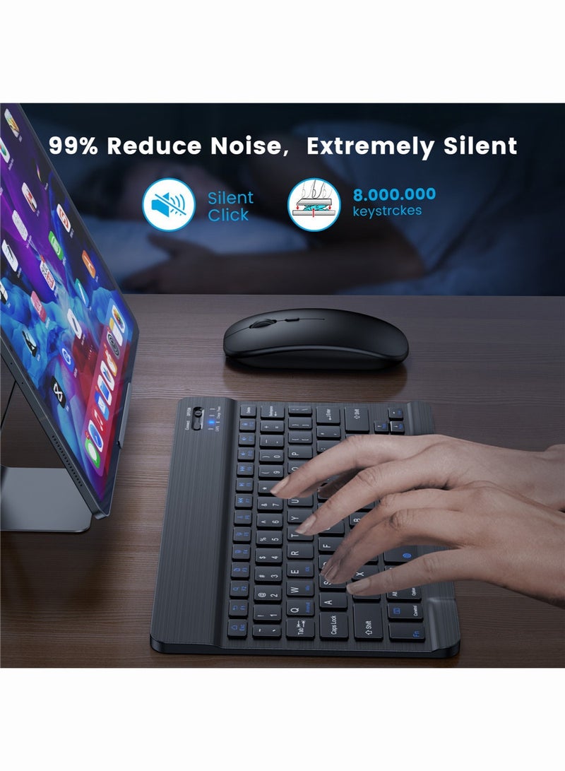 OULIYO Ultra-slim Bluetooth Keyboard and Mouse Combo for iPad Rechargeable Wireless Keyboard & Mouse Compatible with iPad 9th/8th Gen iPad Pro/Air/Mini iPhone14/13/12 Pro - Image 5