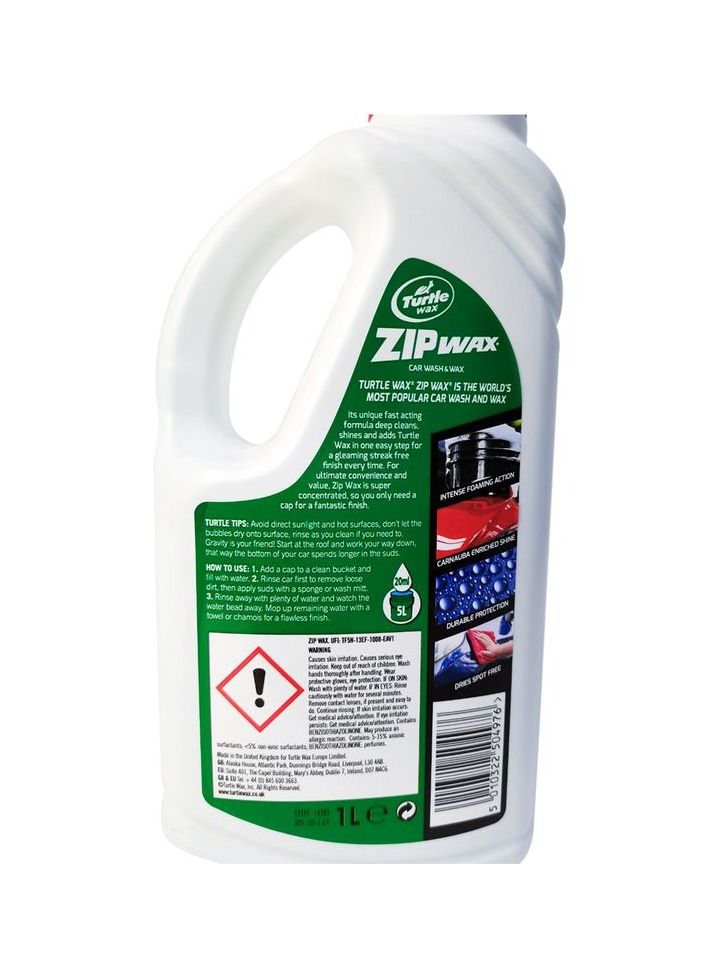 Turtle Wax 1L Car Carnauba Zip Wax Car Wash & Wax  Cleaner - Image 3