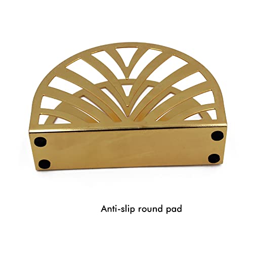 Tstarer Golden Metal Napkin Holder, Table Napkin Organizer for Kitchen & Picnic - Small 5.1 W X 3.5 H X 1.5 D (semicircle) - Image 4