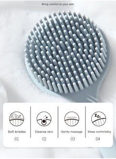 Shower Brush Silicone Bath Body Brush with Soft Bristles Back Scrubber Brush for Men Women Shower Exfoliating and Massage Blue - pzsku/ZBC81F67119CE47E7D0AFZ/45/_/1732858321/39ee4b8f-e882-4d60-b1aa-fa9205e744b4