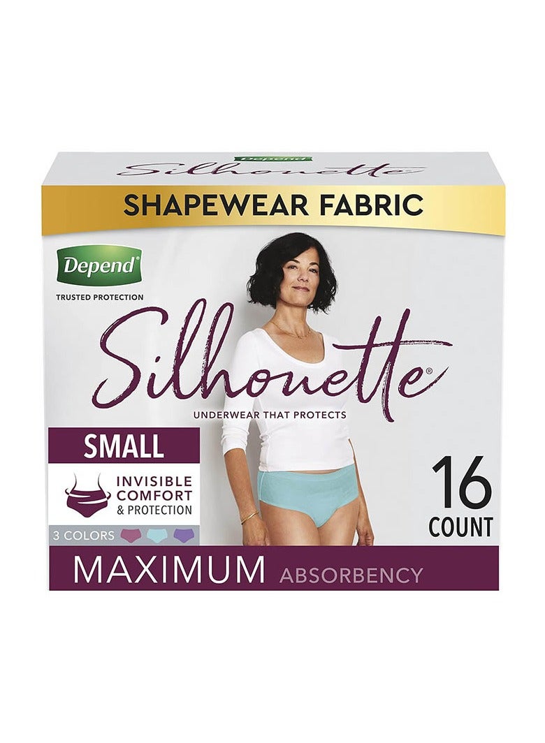 Depend FIT-FLEX Depend Silhouette Adult Incontinence and Postpartum Underwear for Women, Large (40–52" Waist), Maximum Absorbency, Pink, 12 Count 