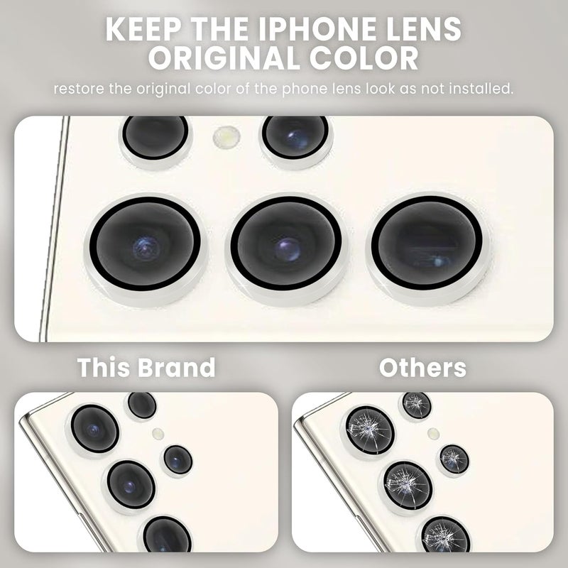 FIRST MART Camera Lens Protector for Samsung Galaxy S23 Ultra (6.8 Inches) Tough HD Individual Aluminum Alloy Lens Rings Cover, Scratch Resistant, Thin Lens Protection| Silver, 1 Pack - Image 2