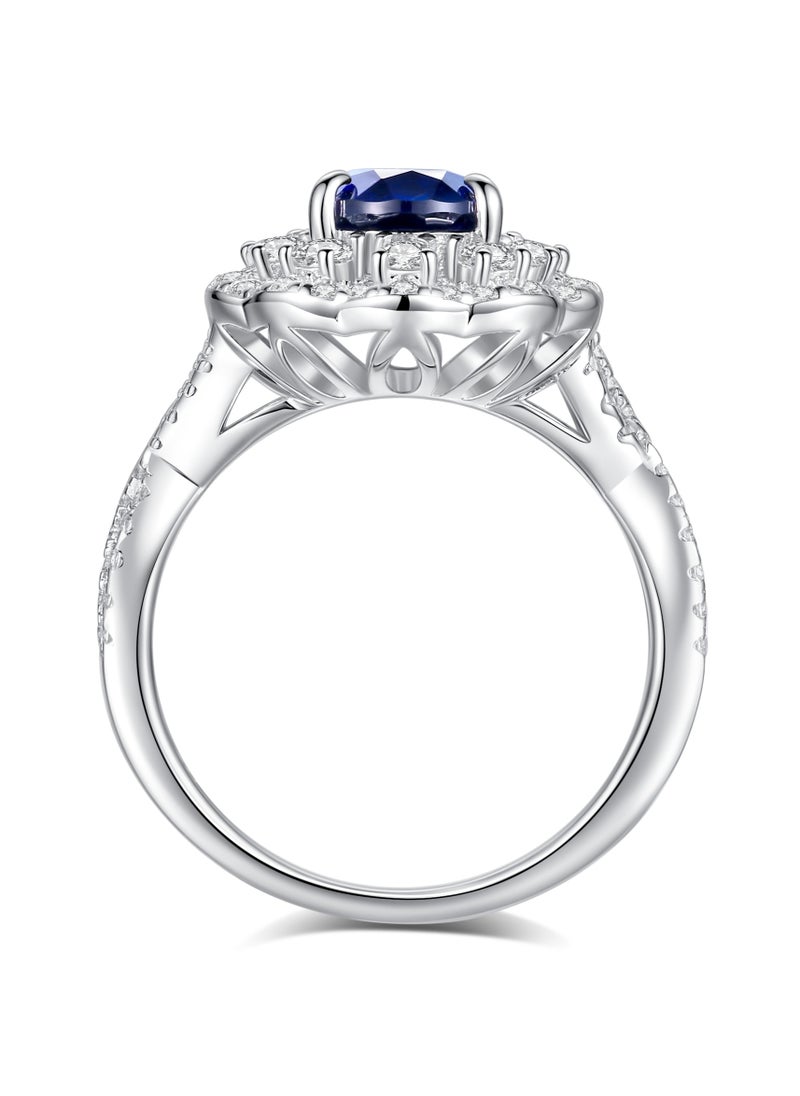 QUAINT Elegant 2-Carat Lab-Grown Sapphire Ring  - Image 3