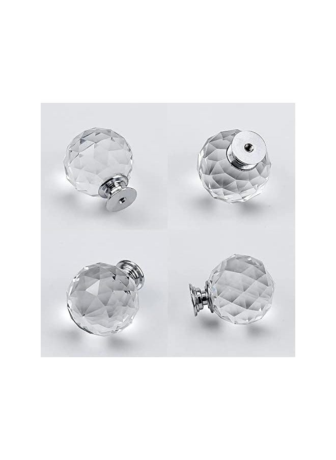 PROMASS promass Round Crystal Glass and Chrome Door Knobs Set, Vintage, Shabby Chic, Interior Furniture, Kitchen Bathroom Bedroom Accessories, Cabinet Cupboard Drawers Pulls Handles, 40mm (6-Pack)  - Image 3