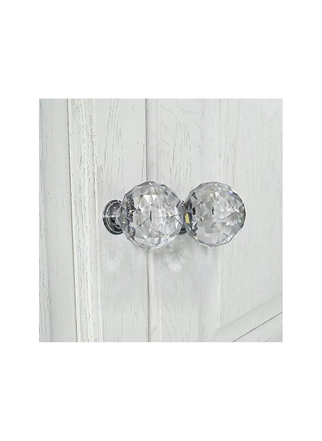 PROMASS promass Round Crystal Glass and Chrome Door Knobs Set, Vintage, Shabby Chic, Interior Furniture, Kitchen Bathroom Bedroom Accessories, Cabinet Cupboard Drawers Pulls Handles, 40mm (6-Pack)  - Image 4