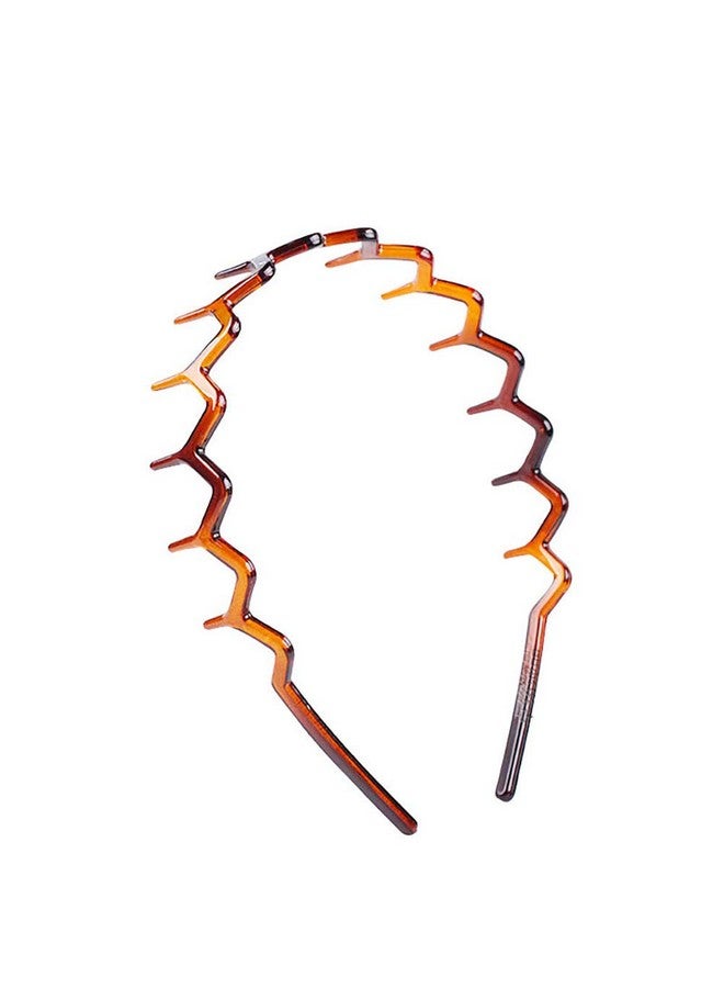 Fodattm 2Pcs Women Sharks Tooth Plastic Headband Hair Comb Hair Hoop Black And Brown Highgrade Hairband Headwear (A) - Image 5