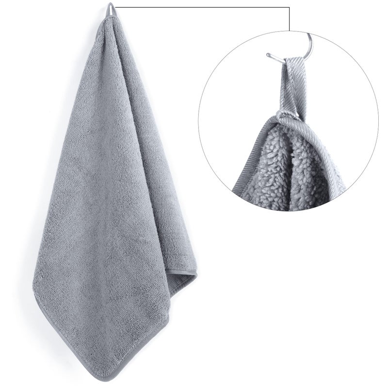 POLYTE Quick Dry Lint Free Microfiber Hand Towel  16 x 30 in  Set of 4 (Gray) - Image 5