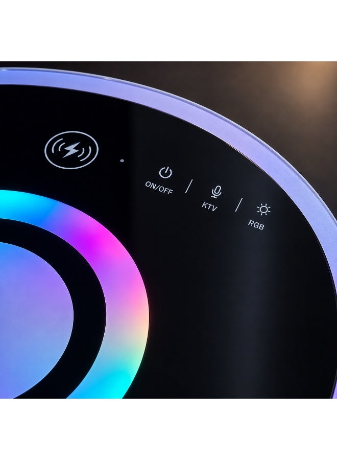 Smart RGB LED Coffee Table with Bluetooth Speaker, Wireless Charging, Rechargeable Battery & Tempered Glass Top - Image 5