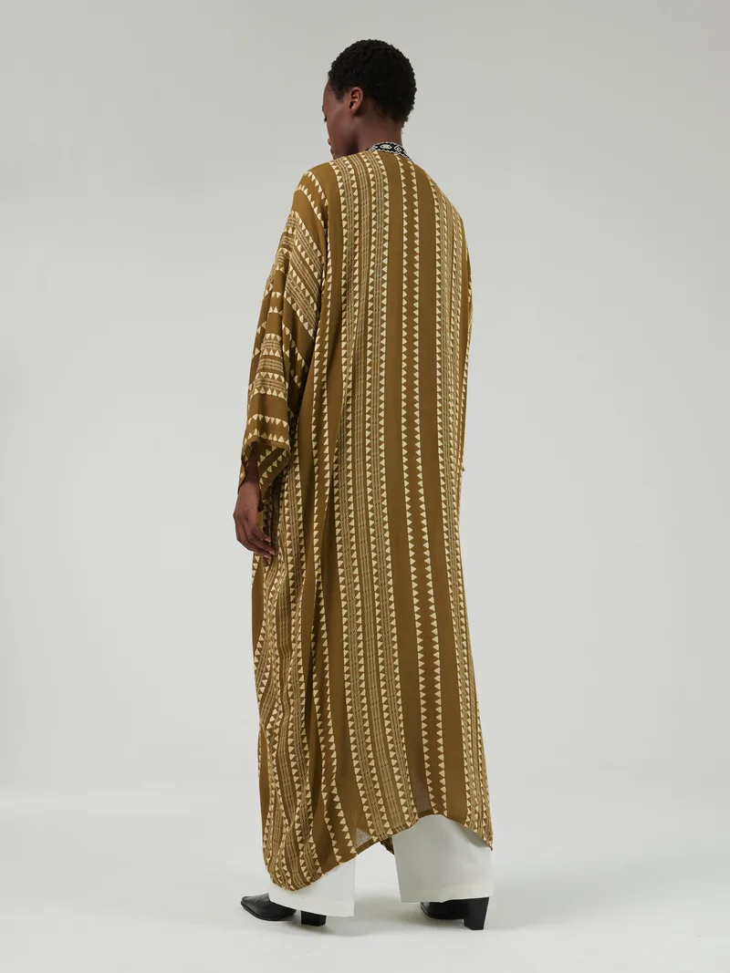 leem Geometric Jacquard Abaya