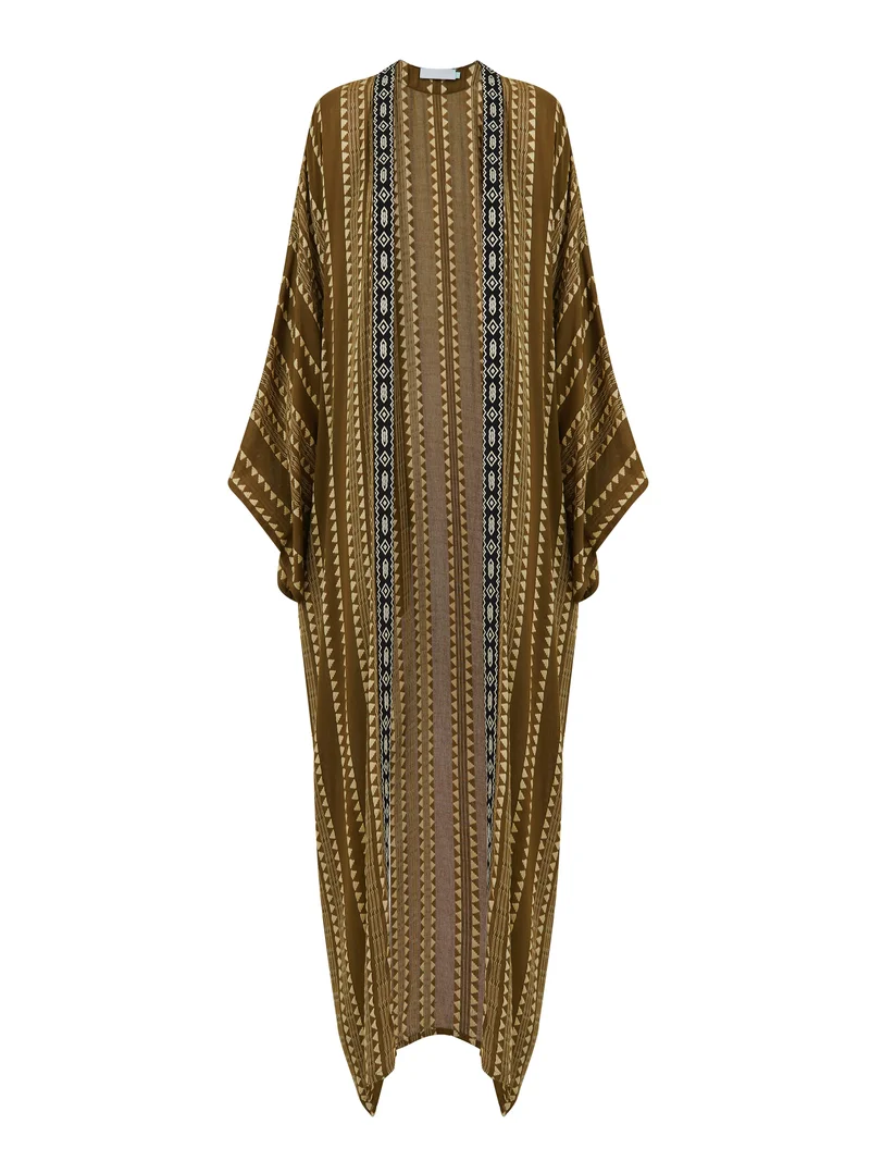 leem Geometric Jacquard Abaya