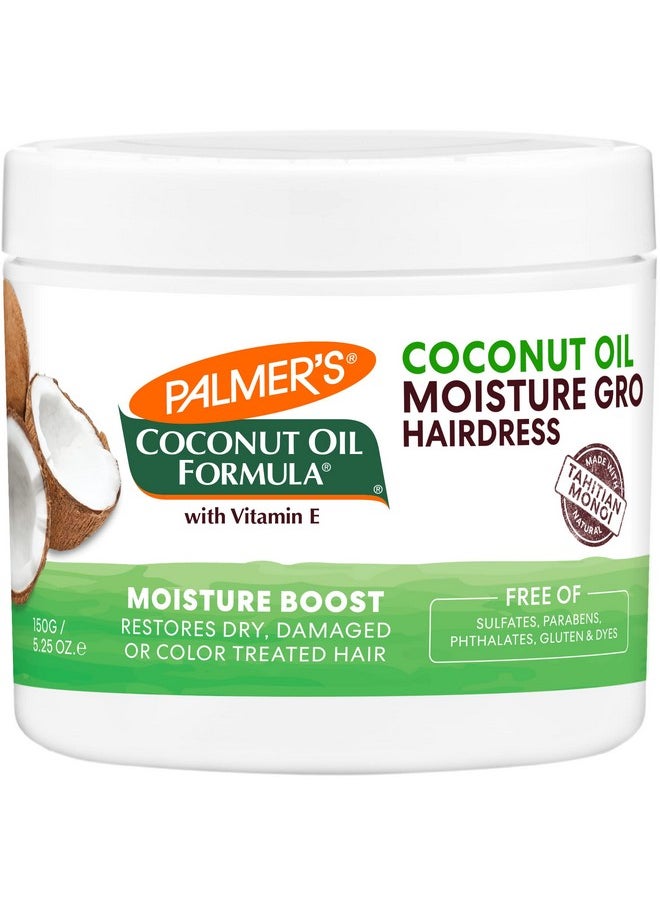 PALMER'S Palmer's Coconut Oil Formula Moisture Gro Hairdress Hair Cream, Restorative Leave In Conditioner to Minimize Breakage and Add Shine, 5.25 Ounce Jar  - Image 1