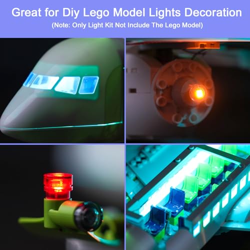 Hilighting Upgraded Led Light Kit Compatible with Lego Passenger Airplane Building Set Lights Decoration Compatible with Lego 60367 Gift Idea for Girls Boys Model Not Included - Image 5