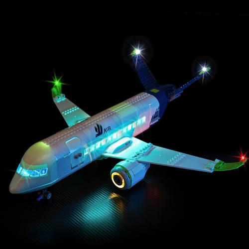 Hilighting Upgraded Led Light Kit Compatible with Lego Passenger Airplane Building Set Lights Decoration Compatible with Lego 60367 Gift Idea for Girls Boys Model Not Included - Image 1