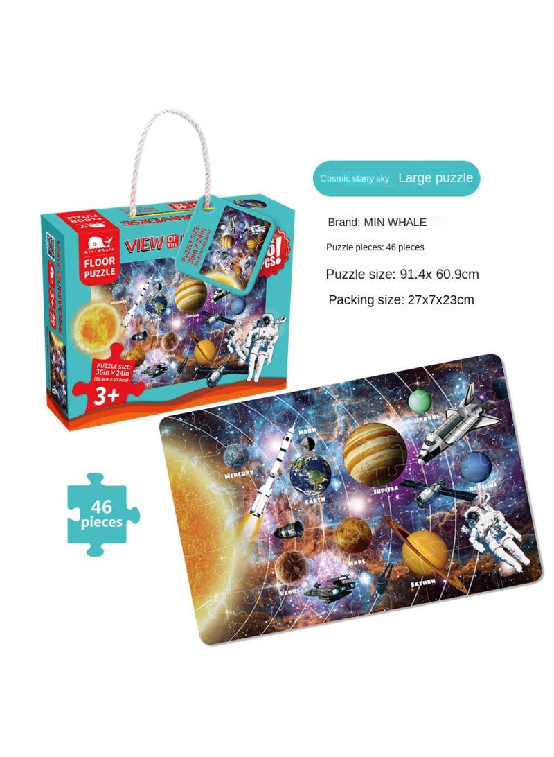 MiniWhale 46 Large Piece Of Paper Puzzle For Solar System Scenes Children'S Puzzle 3-6 Year Old Intellectual Development Toys Children'S Day Gifts Birthday Gifts - Image 2