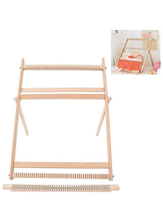 Weaving Kit, 70x50x3cm Wooden Adjustable Multi-Craft Hand Knitting Machine Blanket Scarf DIY Sewing Machine Weaving Frame DIY Woven Tool Set for Beginners Kids Intellectual Toy  - Image 1
