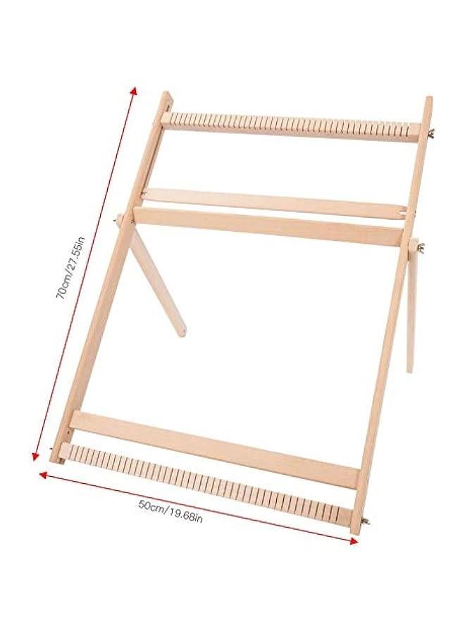 Weaving Kit, 70x50x3cm Wooden Adjustable Multi-Craft Hand Knitting Machine Blanket Scarf DIY Sewing Machine Weaving Frame DIY Woven Tool Set for Beginners Kids Intellectual Toy  - Image 5