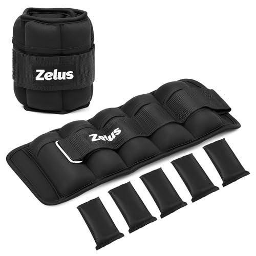 ZELUS 1 Pair Adjustable Ankle Weights, 2 4 6 8 10 lb Modularized Leg Weight Straps for Women Men, Weighted Ankle Weight Set with Reflective Strip, 1-5 lb per Ankle Strap for Gym Yoga Jogging Walking - Image 1