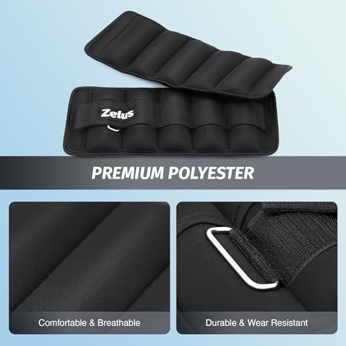 ZELUS 1 Pair Adjustable Ankle Weights, 2 4 6 8 10 lb Modularized Leg Weight Straps for Women Men, Weighted Ankle Weight Set with Reflective Strip, 1-5 lb per Ankle Strap for Gym Yoga Jogging Walking - Image 4