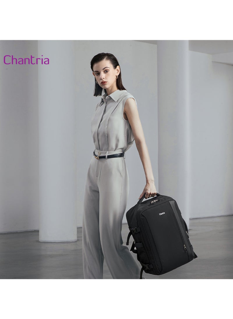 Chantria Expandable Laptop Backpack for Women Water Resistant Multifunctional Anti-Theft Backpack with 180° Opening and Water-Proof Compartment, CB00617- Black  - Image 5